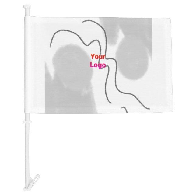 SIMPLE MINIMAL MODERN MONOGRAM ELEGANT STYLE CHIC  CAR FLAG (Front)