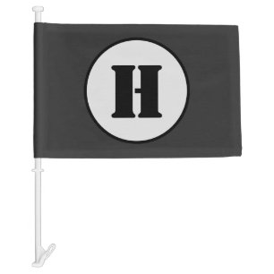 SIMPLE MINIMAL MODERN MONOGRAM ELEGANT STYLE CHIC CAR FLAG