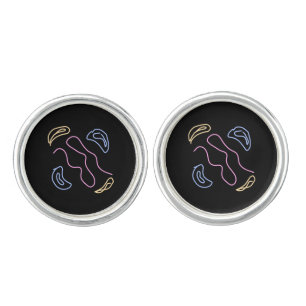 SIMPLE MINIMAL MODERN MONOGRAM ELEGANT STYLE CHIC CUFFLINKS