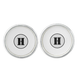 SIMPLE MINIMAL MODERN MONOGRAM ELEGANT STYLE CHIC CUFFLINKS