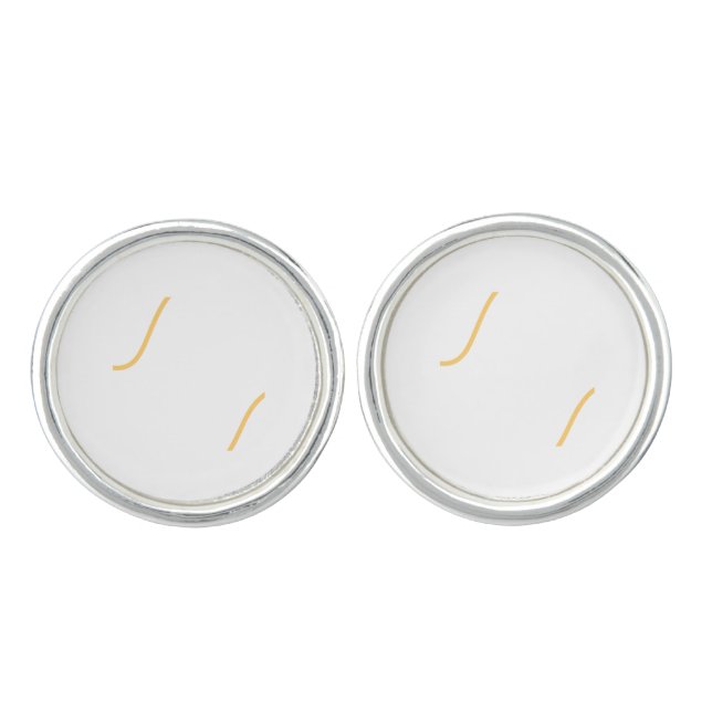 SIMPLE MINIMAL MODERN MONOGRAM ELEGANT STYLE CHIC  CUFFLINKS (Front)