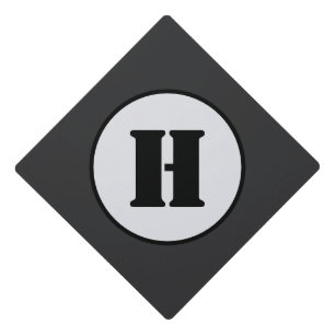 SIMPLE MINIMAL MODERN MONOGRAM ELEGANT STYLE CHIC  GRADUATION CAP TOPPER