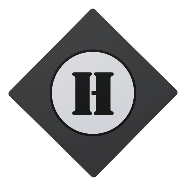 SIMPLE MINIMAL MODERN MONOGRAM ELEGANT STYLE CHIC  GRADUATION CAP TOPPER (Front)