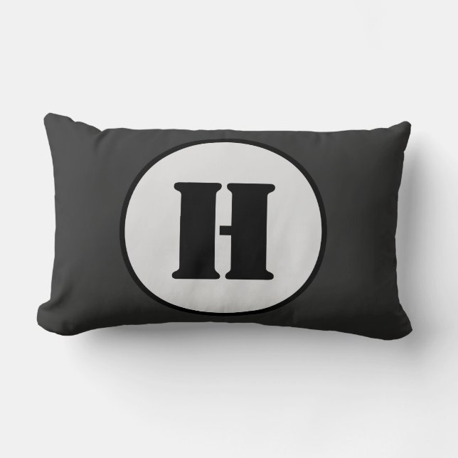 SIMPLE MINIMAL MODERN MONOGRAM ELEGANT STYLE CHIC  LUMBAR PILLOW (Front)