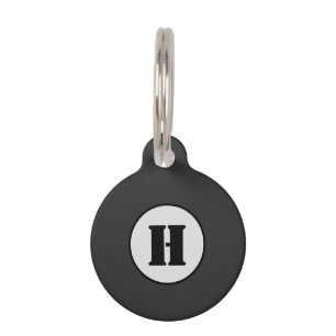 SIMPLE MINIMAL MODERN MONOGRAM ELEGANT STYLE CHIC PET ID TAG
