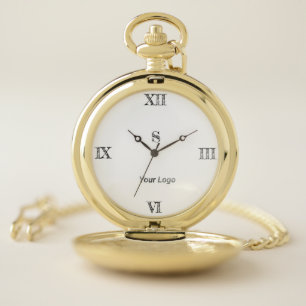 SIMPLE MINIMAL MODERN MONOGRAM ELEGANT STYLE CHIC  POCKET WATCH