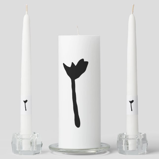 SIMPLE MINIMAL MODERN MONOGRAM ELEGANT STYLE CHIC  UNITY CANDLE SET (Front)
