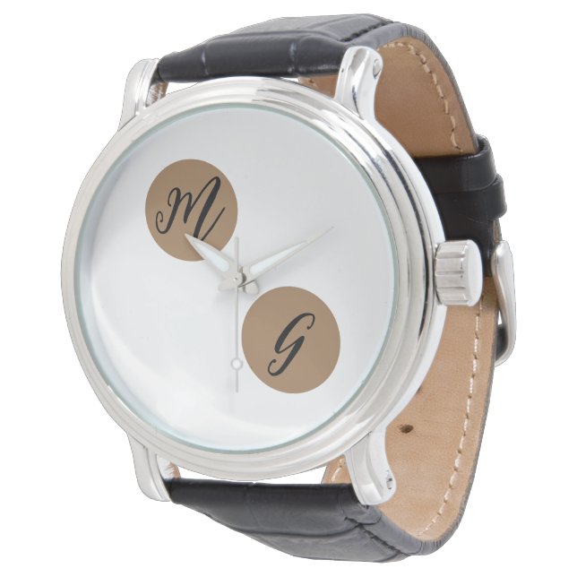 SIMPLE MINIMAL MODERN MONOGRAM ELEGANT STYLE CHIC  WATCH (Angled)