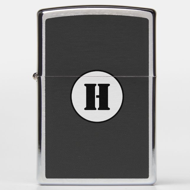 SIMPLE MINIMAL MODERN MONOGRAM ELEGANT STYLE CHIC  ZIPPO LIGHTER (Front)