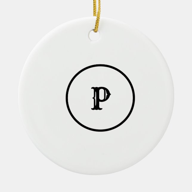 SIMPLE MINIMAL MODERN MONOGRAM ELEGANT STYLE  TOTE CERAMIC ORNAMENT (Front)