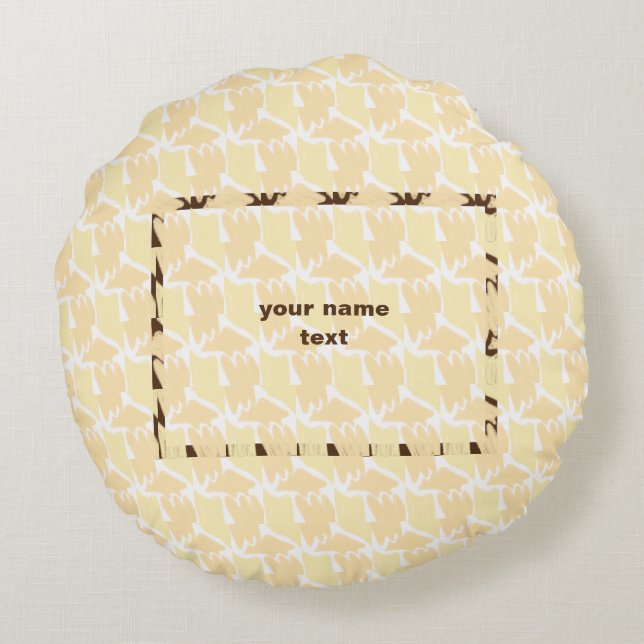 SIMPLE MINIMAL MODERN MONOGRAM ELEGANT STYLE  TOTE ROUND PILLOW (Back)