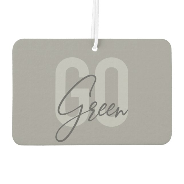 Simple, minimal, modern, urban design Go Green Air Freshener (Back)