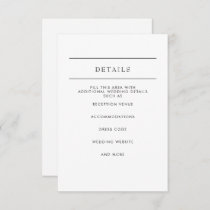 Simple Minimal Modern Wedding   Enclosure Card