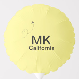 Simple minimal monogram add text travel plane phot balloon