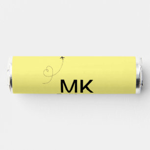 Simple minimal monogram add text travel plane phot breath savers® mints