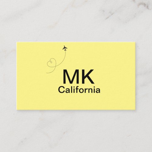 Simple minimal monogram add text travel plane phot business card