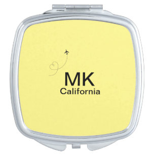 Simple minimal monogram add text travel plane phot compact mirror