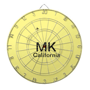 Simple minimal monogram add text travel plane phot dart board
