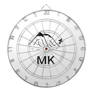 Simple minimal monogram add text travel plane phot dart board