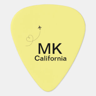 Simple minimal monogram add text travel plane phot guitar pick