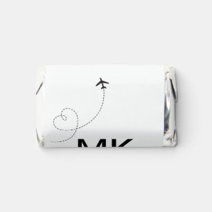 Simple minimal monogram add text travel plane phot hershey's miniatures