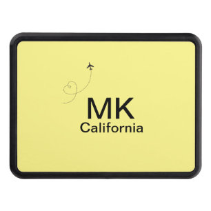 Simple minimal monogram add text travel plane phot hitch cover