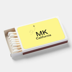 Simple minimal monogram add text travel plane phot matchboxes