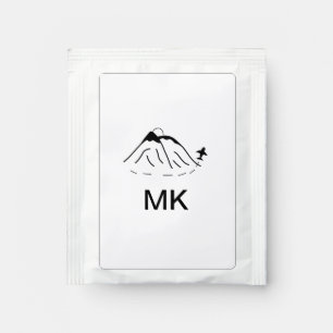 Simple minimal monogram add text travel plane phot tea bag drink mix