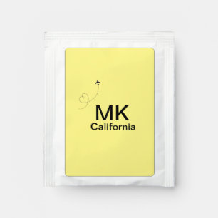 Simple minimal monogram add text travel plane phot tea bag drink mix