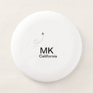 Simple minimal monogram add text travel plane phot Wham-O frisbee