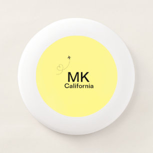 Simple minimal monogram add text travel plane phot Wham-O frisbee