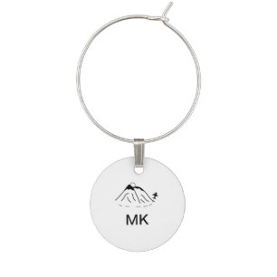 Simple minimal monogram add text travel plane phot wine charm