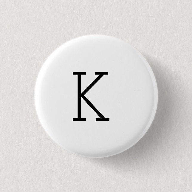 SIMPLE MINIMAL MONOGRAM CUSTOM BUTTON (Front)