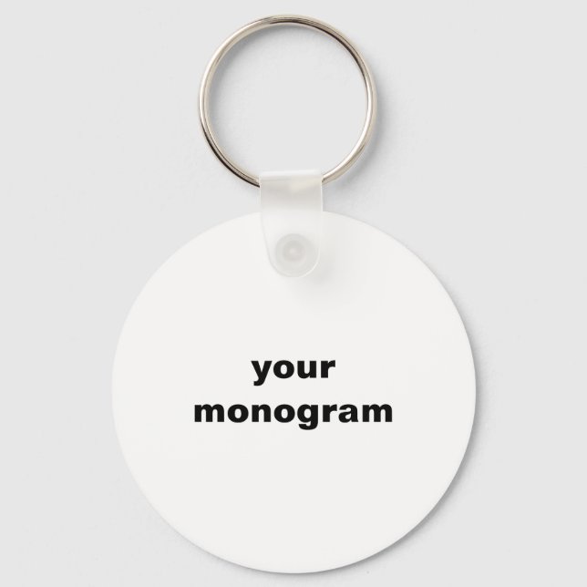  simple minimal monogram custome name keychain (Front)