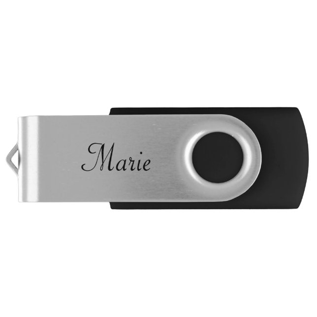 simple minimal monogram logo elegant personalized  flash drive (Back)