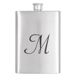 simple minimal monogram logo elegant personalized flask