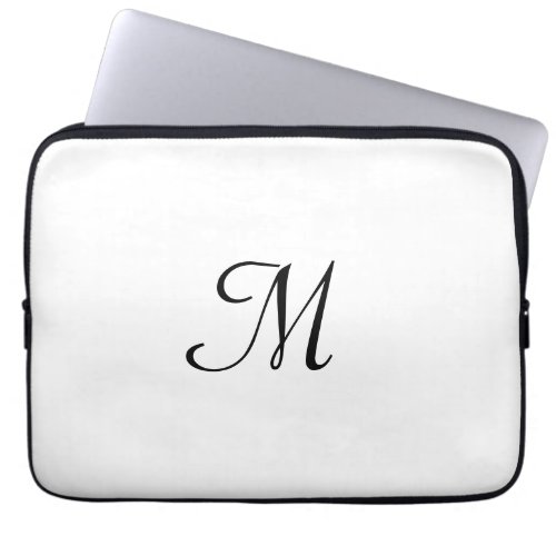 simple minimal monogram logo elegant personalized laptop sleeve