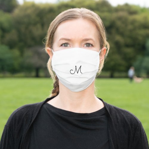 simple minimal monogram logo personalized  adult cloth face mask