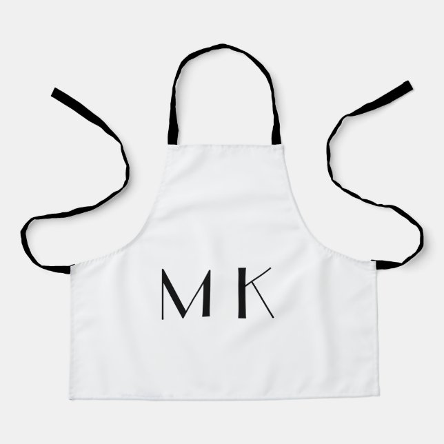 simple minimal monogram logo personalized baking a apron (Front)