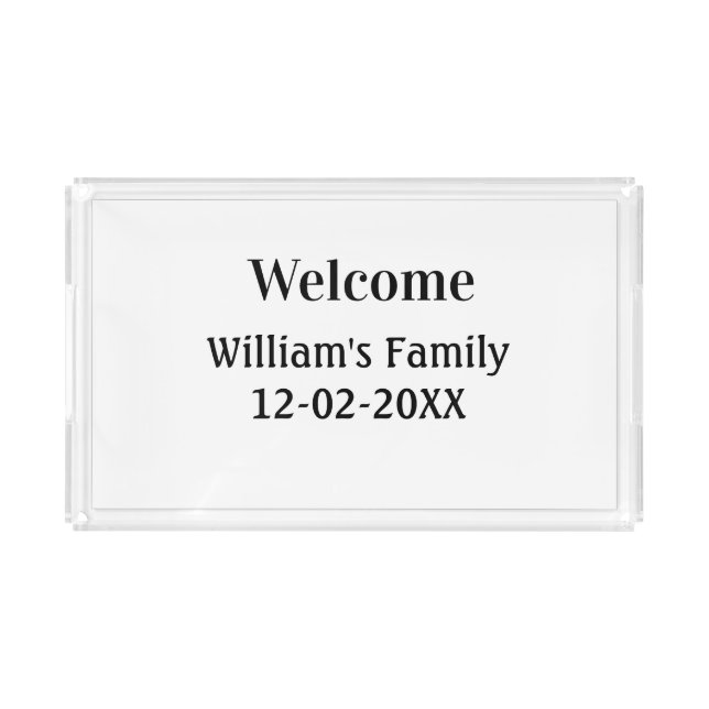 simple minimal monogram logo personalized baking   acrylic tray (Front)