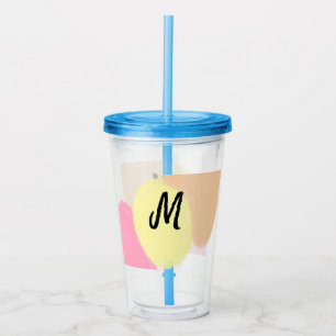 simple minimal monogram logo personalized baking   acrylic tumbler