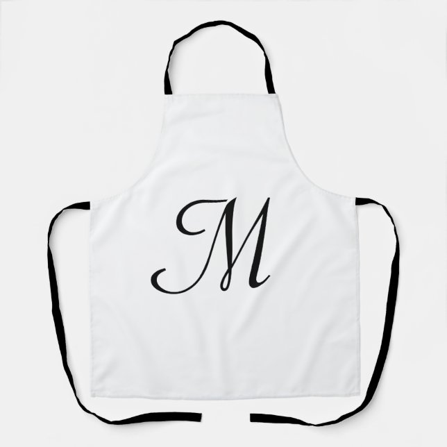 simple minimal monogram logo personalized baking apron (Front)