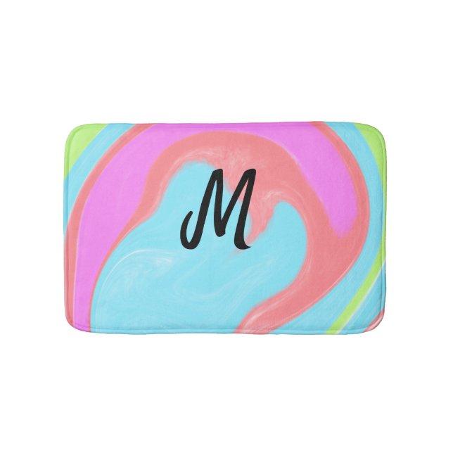 simple minimal monogram logo personalized baking   bath mat (Front)
