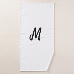 simple minimal monogram logo personalized baking bath towel