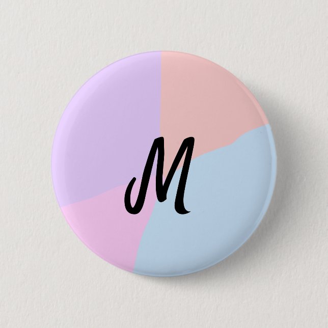 simple minimal monogram logo personalized baking   button (Front)