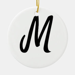 simple minimal monogram logo personalized baking   ceramic ornament