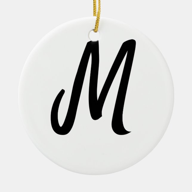 simple minimal monogram logo personalized baking   ceramic ornament (Front)