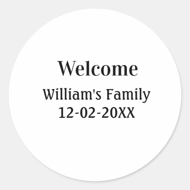 simple minimal monogram logo personalized baking   classic round sticker (Front)