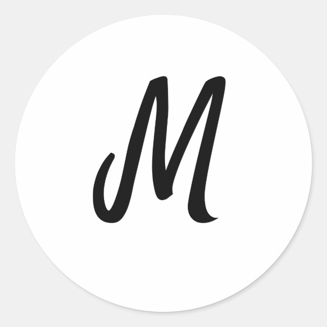 simple minimal monogram logo personalized baking   classic round sticker (Front)