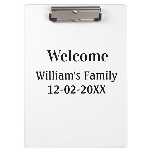 simple minimal monogram logo personalized baking   clipboard (Front)